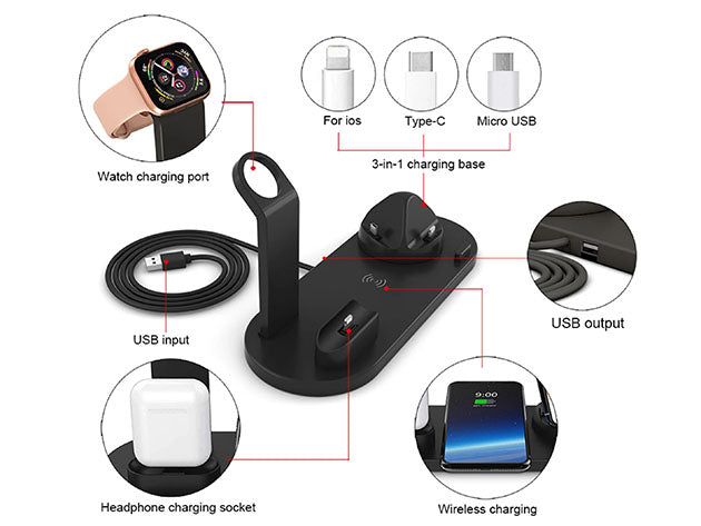 15W 6 in 1 Charging Station