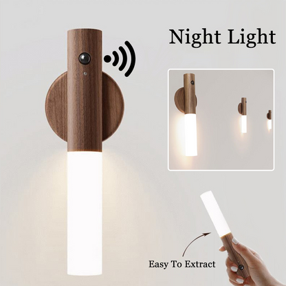 Magnetic Wooden Led Motion Sensor Wall & Cabinet Light