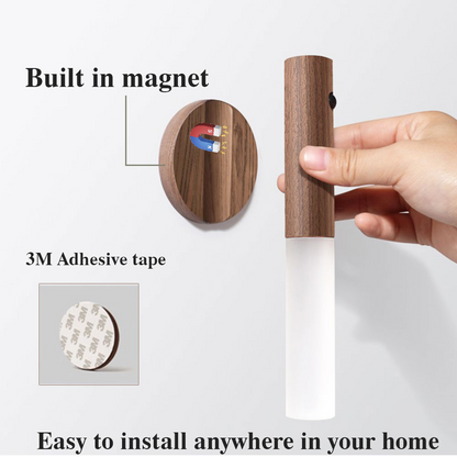 Magnetic Wooden Led Motion Sensor Wall & Cabinet Light