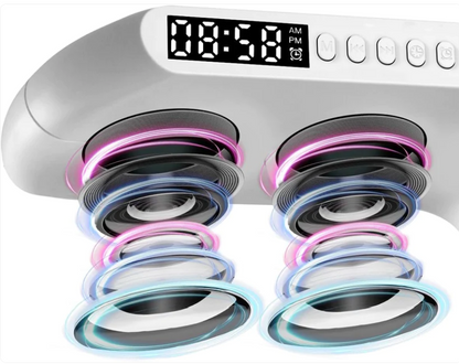 RGB G-Shape Lamp - Wireless Charging + Speaker + Clock