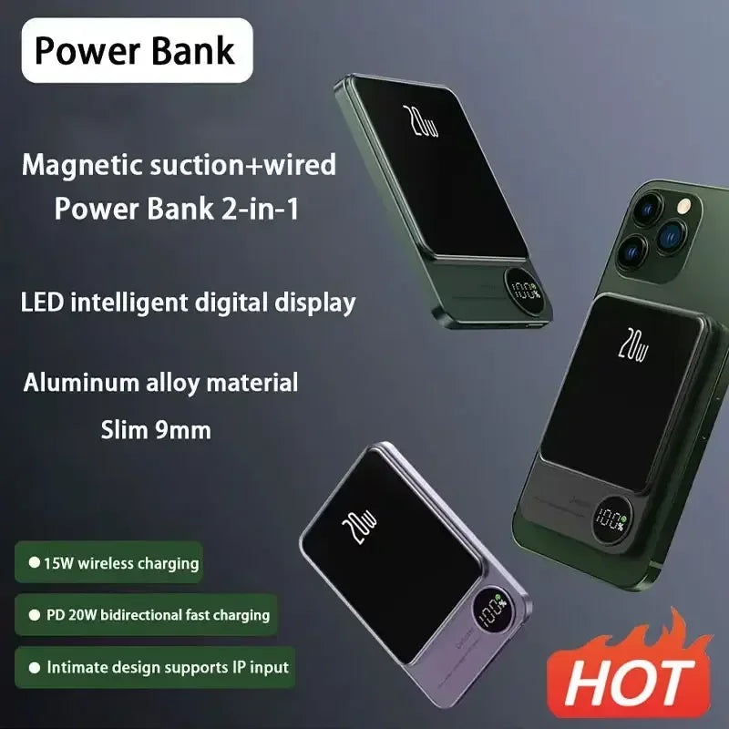 2 in 1 5000 MAH Magsafe Magnetic Power Bank
